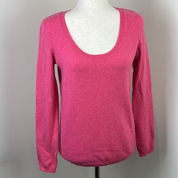 TALBOTS Pure Cashmere Sweater Small Hot Pink EUC - Picture 1 of 5